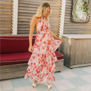 Tiered Floral Halter Dress